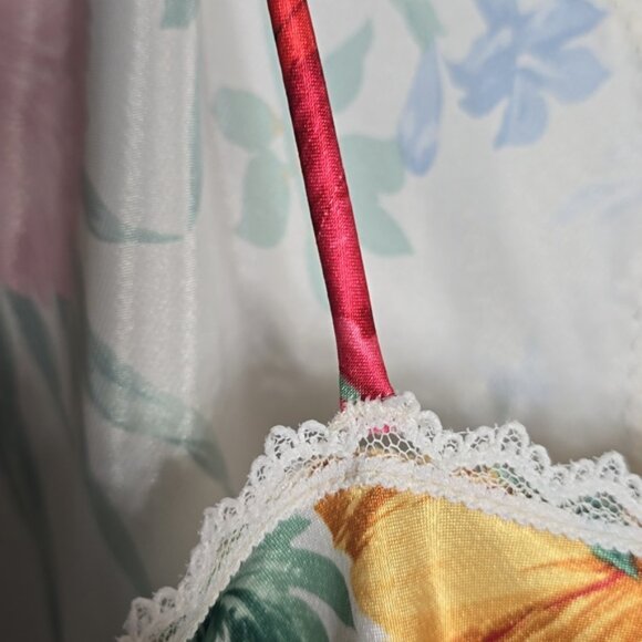 Vintage Deena Floral Lace Trim Slip Dress Sz M - Picture 5 of 11